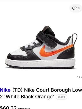 Nike Toddler Low-Top Sneaker - White/Black/Orange